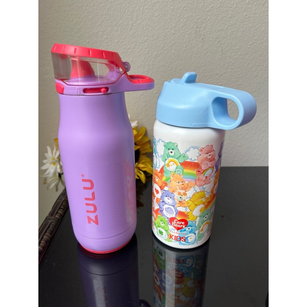Kids Stainless Steel Insulated Water Bottles Set 2pc Zulu Care Bears